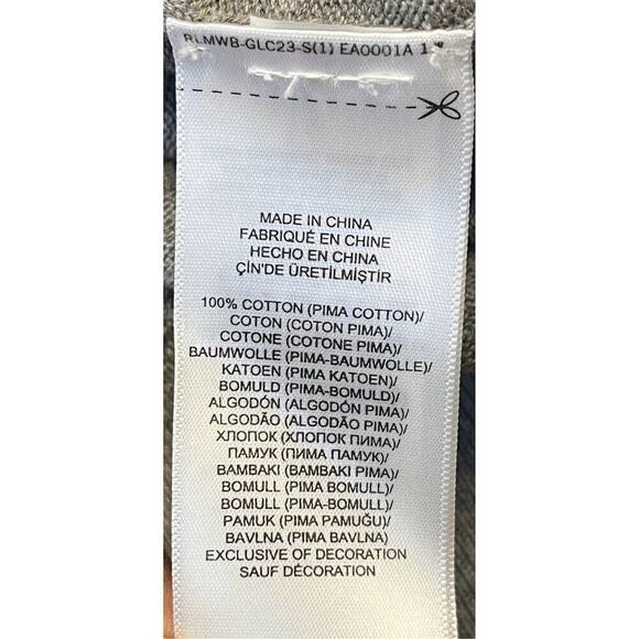 Polo Ralph Lauren Men's V-Neck Pullover Sweater Gray L Preppy Eclectic Grandpa - Picture 7 of 8